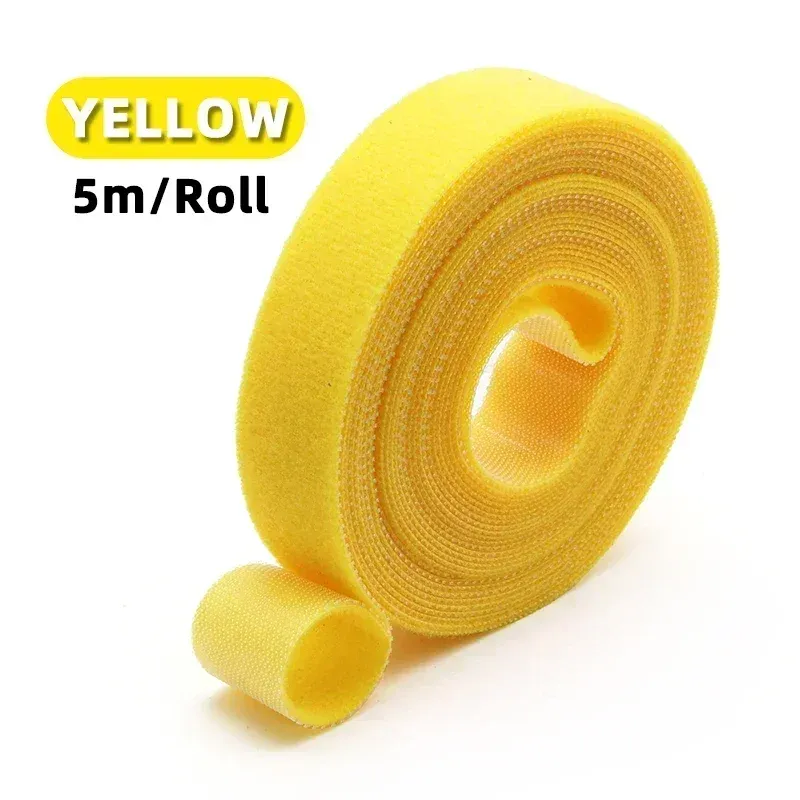 Rouleau d'attaches de câble réutilisables, 5 m, boucles de fixation auto-adhésives, clips de support de câble, organisateur de sangles en nylon pour bricolage 14