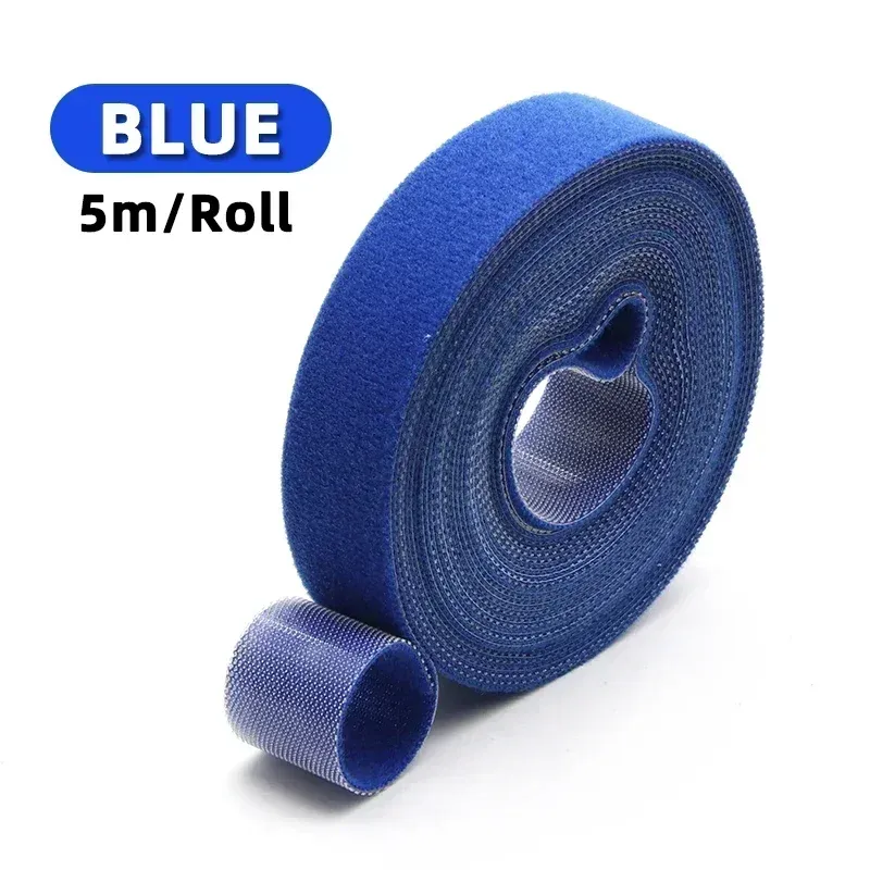Rouleau d'attaches de câble réutilisables, 5 m, boucles de fixation auto-adhésives, clips de support de câble, organisateur de sangles en nylon pour bricolage 11