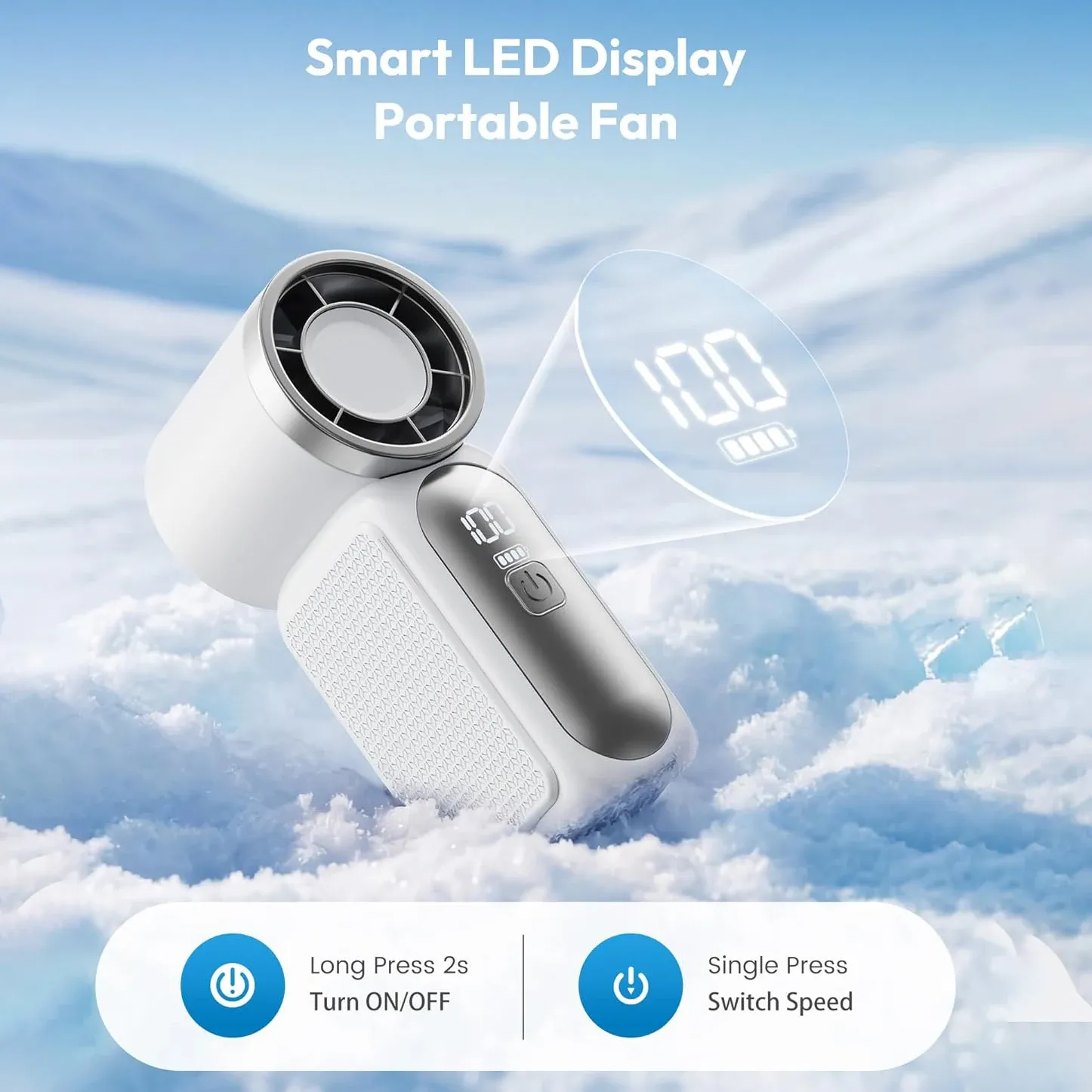 Mini ventilateur rechargeable à écran LED