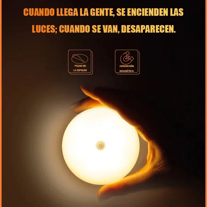 Veilleuse LED intelligente à capteur de mouvement, éclairage automatique d'urgence, rechargeable par USB, fixation magnétique sans fil 4