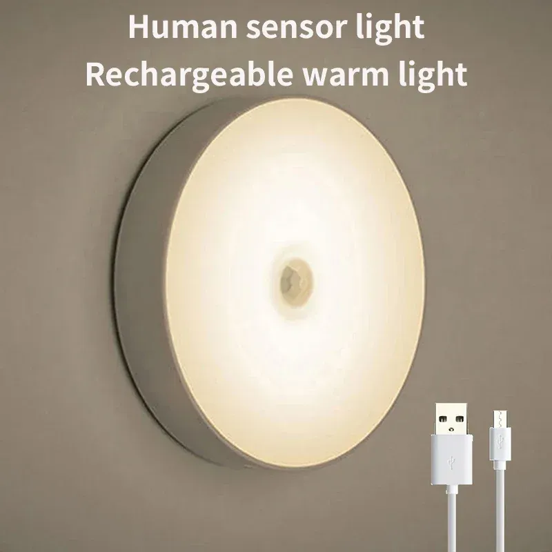 Veilleuse LED intelligente à capteur de mouvement, éclairage automatique d'urgence, rechargeable par USB, fixation magnétique sans fil 7