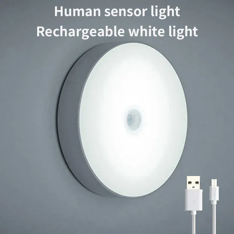 Veilleuse LED intelligente à capteur de mouvement, éclairage automatique d'urgence, rechargeable par USB, fixation magnétique sans fil 8