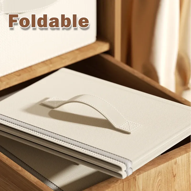 Boîte de rangement pliable à grande capacité pour vêtements, doudounes et couettes, avec couvercle 4