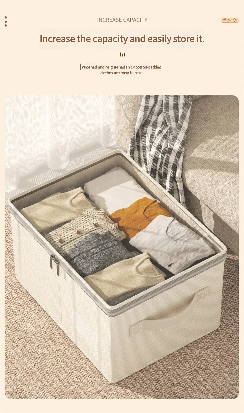 Boîte de rangement pour vêtements de grande capacité sur une étagère de chambre