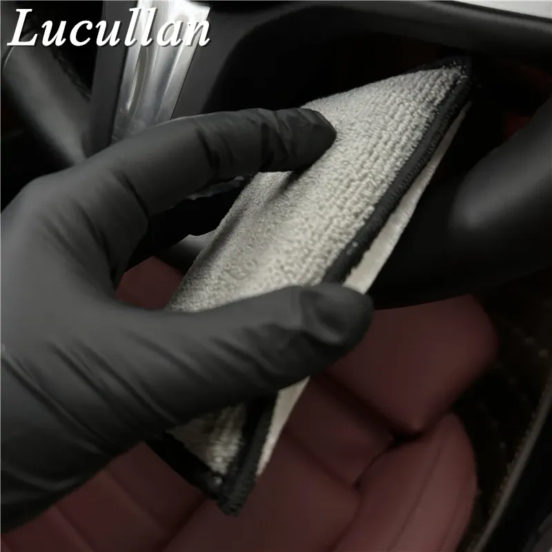 Éponge en microfibre pour l'intérieur Lucullan (5" x 3") – Applicateurs pour le nettoyage du cuir, du plastique, du vinyle et des tissus d'ameublement 3
