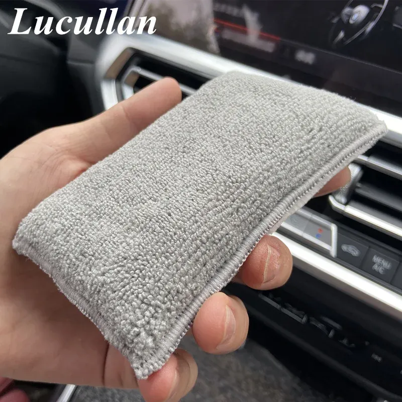 Éponge en microfibre pour l'intérieur Lucullan (5" x 3") – Applicateurs pour le nettoyage du cuir, du plastique, du vinyle et des tissus d'ameublement 6