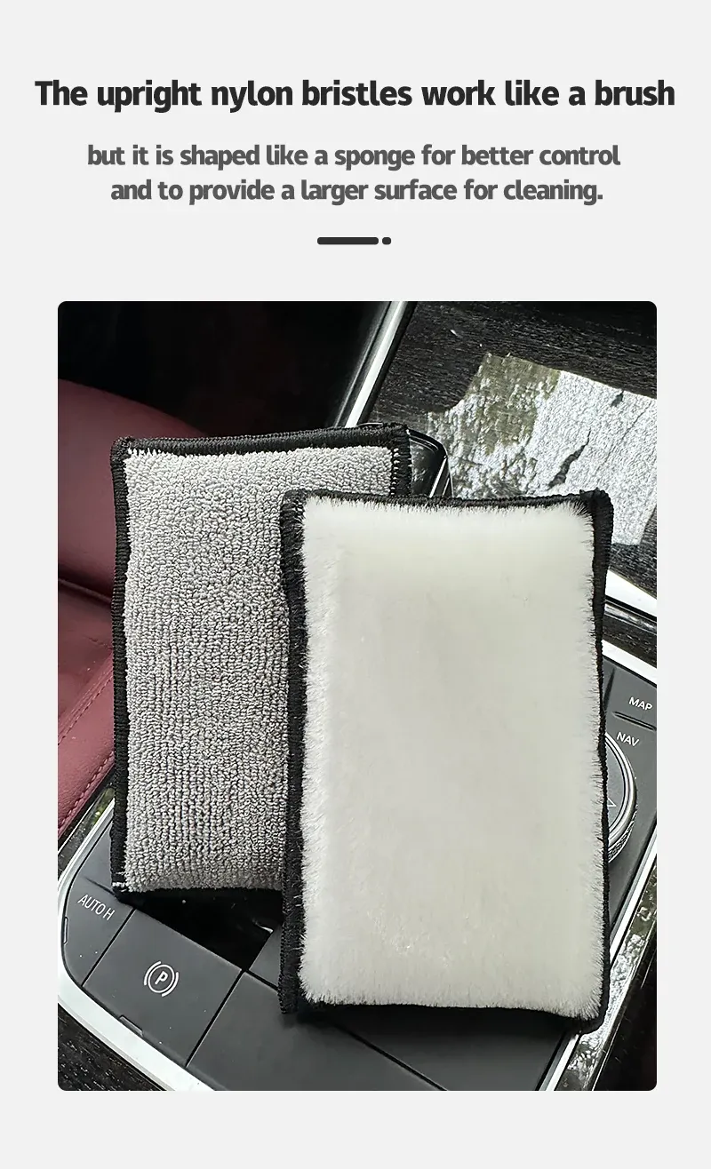 Éponge Lucullan en microfibre, finition et détails