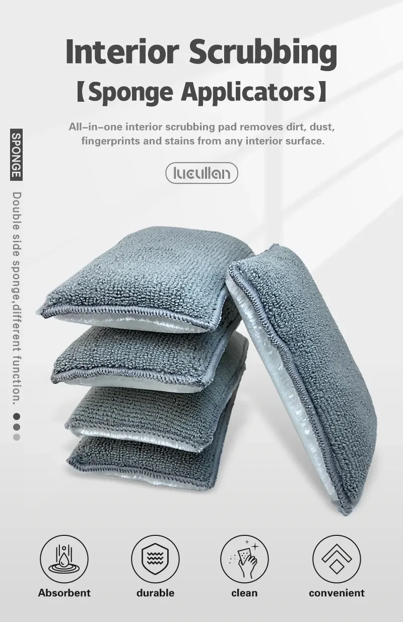 Éponge en microfibre Lucullan en situation d'utilisation