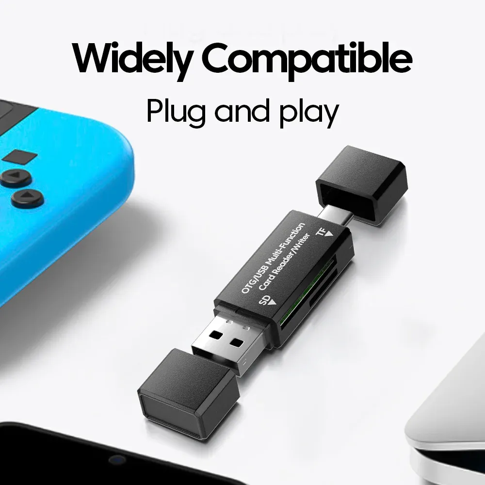 Lecteur de cartes USB-C vers SD/TF, USB 2.0 OTG 2 en 1, adaptateur pour ordinateur portable 3
