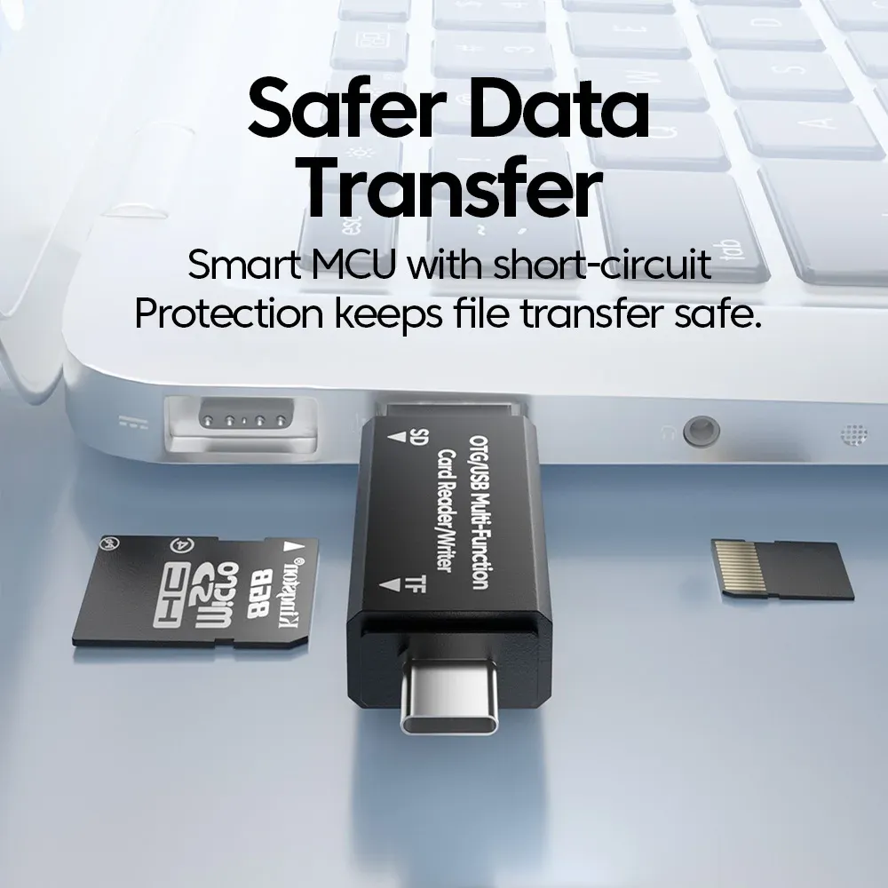 Lecteur de cartes USB-C vers SD/TF, USB 2.0 OTG 2 en 1, adaptateur pour ordinateur portable 2