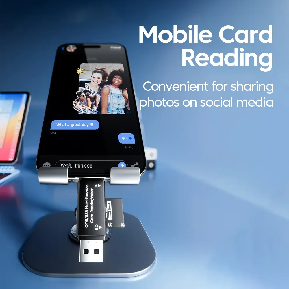 Lecteur de cartes USB-C vers SD/TF, USB 2.0 OTG 2 en 1, adaptateur pour ordinateur portable 5