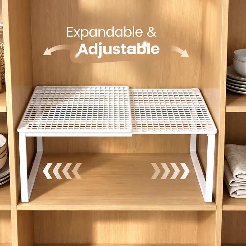 Étagère de rangement extensible pour placard, organisateur de penderie télescopique sans perçage, séparateur réglable pour vêtements et chaussures - Image 1