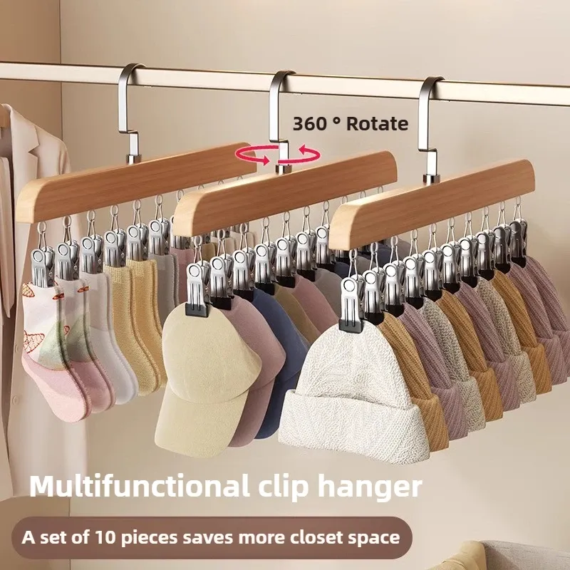 Organisateur de leggings en bois pour placard