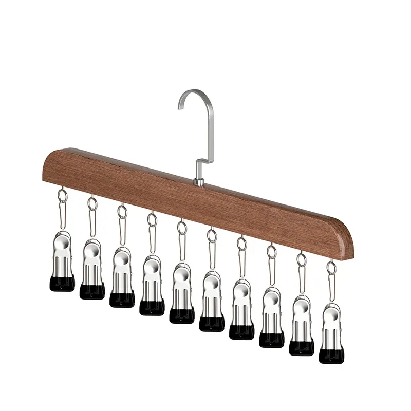 Organisateur de leggings en bois à 10 clips pour placard, gain de place pour leggings, pantalons et écharpes 8