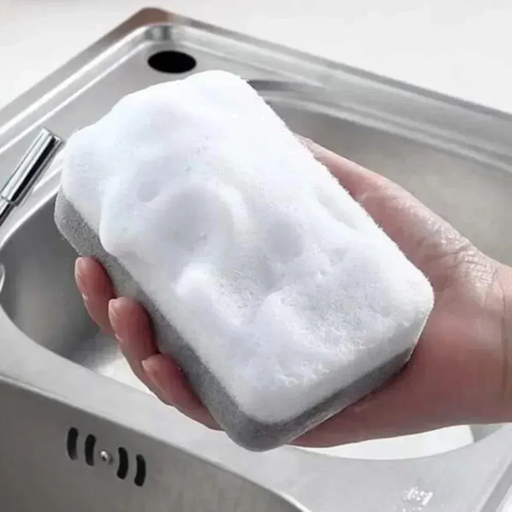 Éponges magiques réutilisables à trois couches pour casseroles, poêles et vaisselle, tampons à récurer, éponges de cuisine, outils de nettoyage 4