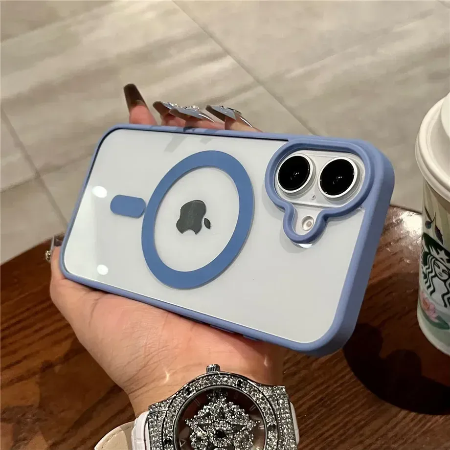Coque transparente de luxe compatible MagSafe pour iPhone 11 à 17, avec charge sans fil magnétique et protection contre les chocs 7