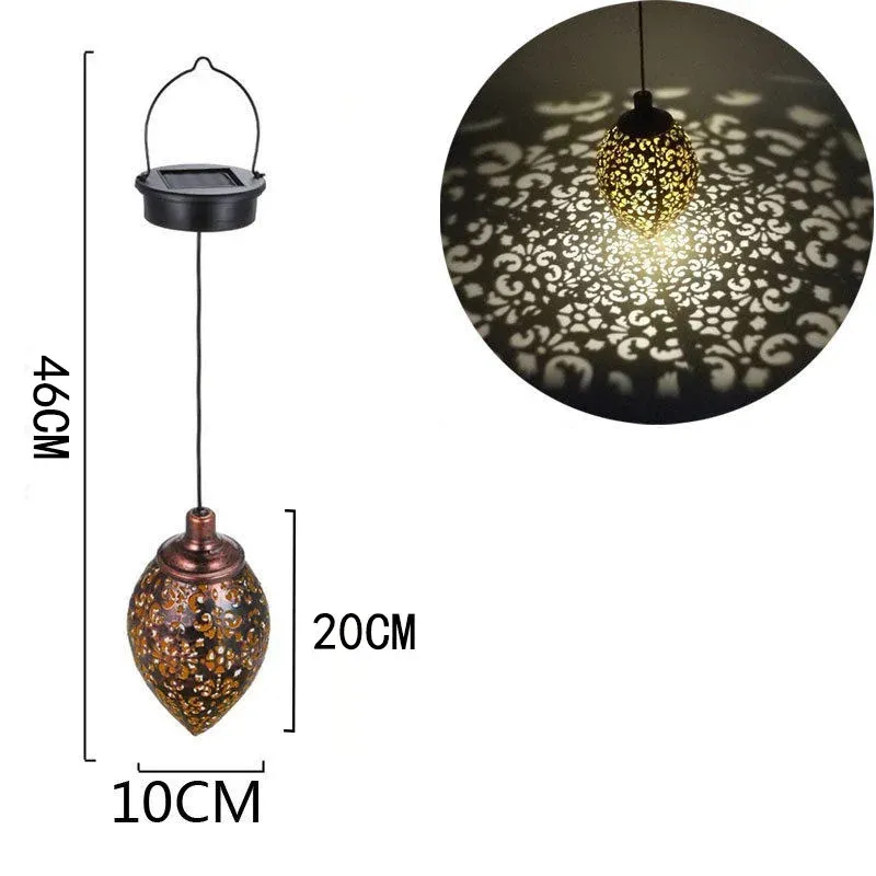 Projecteur solaire d'extérieur en forme de goutte d'eau, étanche, à design ajouré 6
