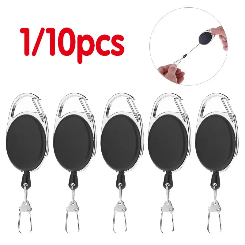 Porte-clés de pêche à la mouche rétractable, disponible en lot de 1, 3, 5 ou 10 pièces
