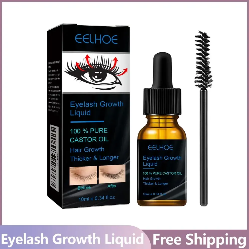 Sérum naturel à l'huile de ricin pour sourcils et cils, favorise la croissance, l'épaississement et la courbure - Image 1