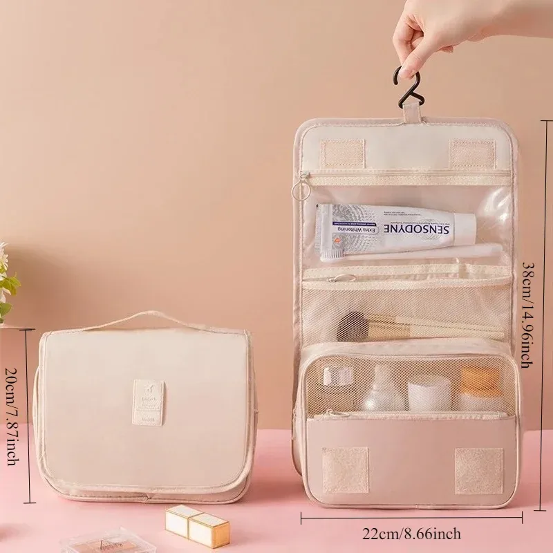 Trousse de maquillage de voyage imperméable pour femme, organisateur de produits de toilette - Image 1