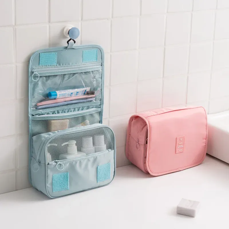 Trousse de maquillage de voyage imperméable pour femme, organisateur de produits de toilette 2
