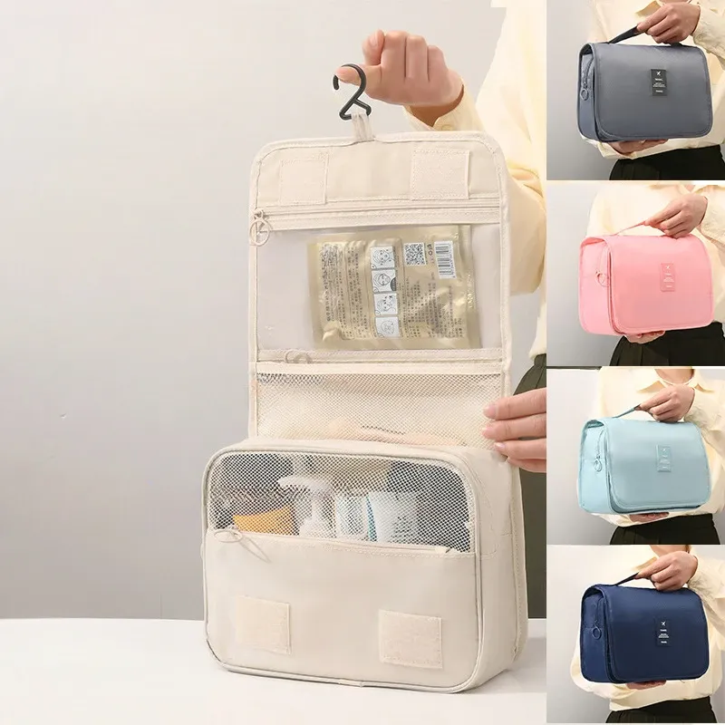 Trousse de maquillage de voyage imperméable pour femme, organisateur de produits de toilette 5