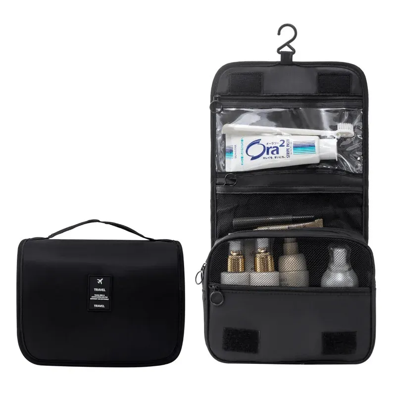 Trousse de maquillage de voyage imperméable pour femme, organisateur de produits de toilette 8