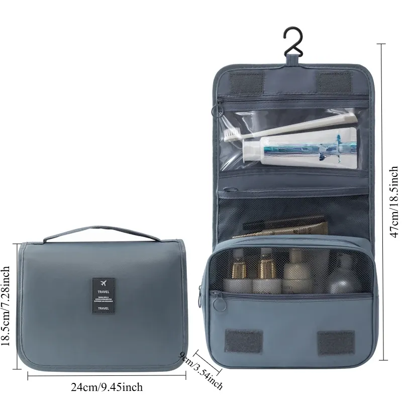 Trousse de maquillage de voyage imperméable pour femme, organisateur de produits de toilette 10