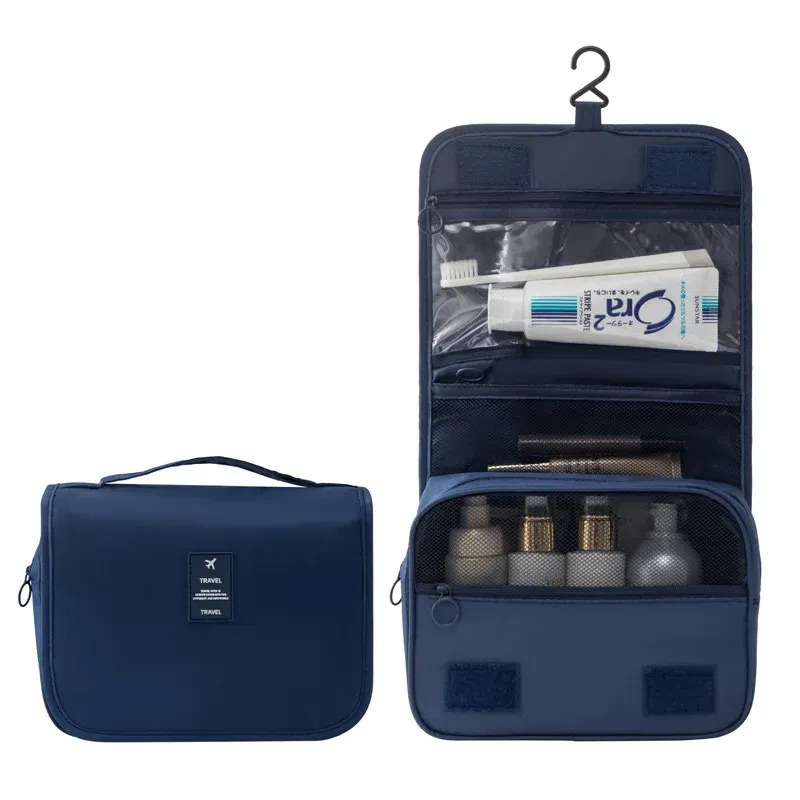 Trousse de maquillage de voyage imperméable pour femme, organisateur de produits de toilette 7