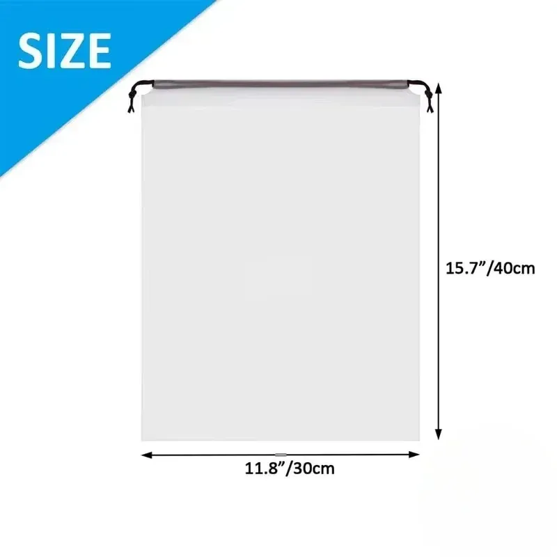 Sacs de rangement portables pour chaussures en plastique transparent étanche, lot de 5 ou 10 pièces - SunOfficiTravel 6