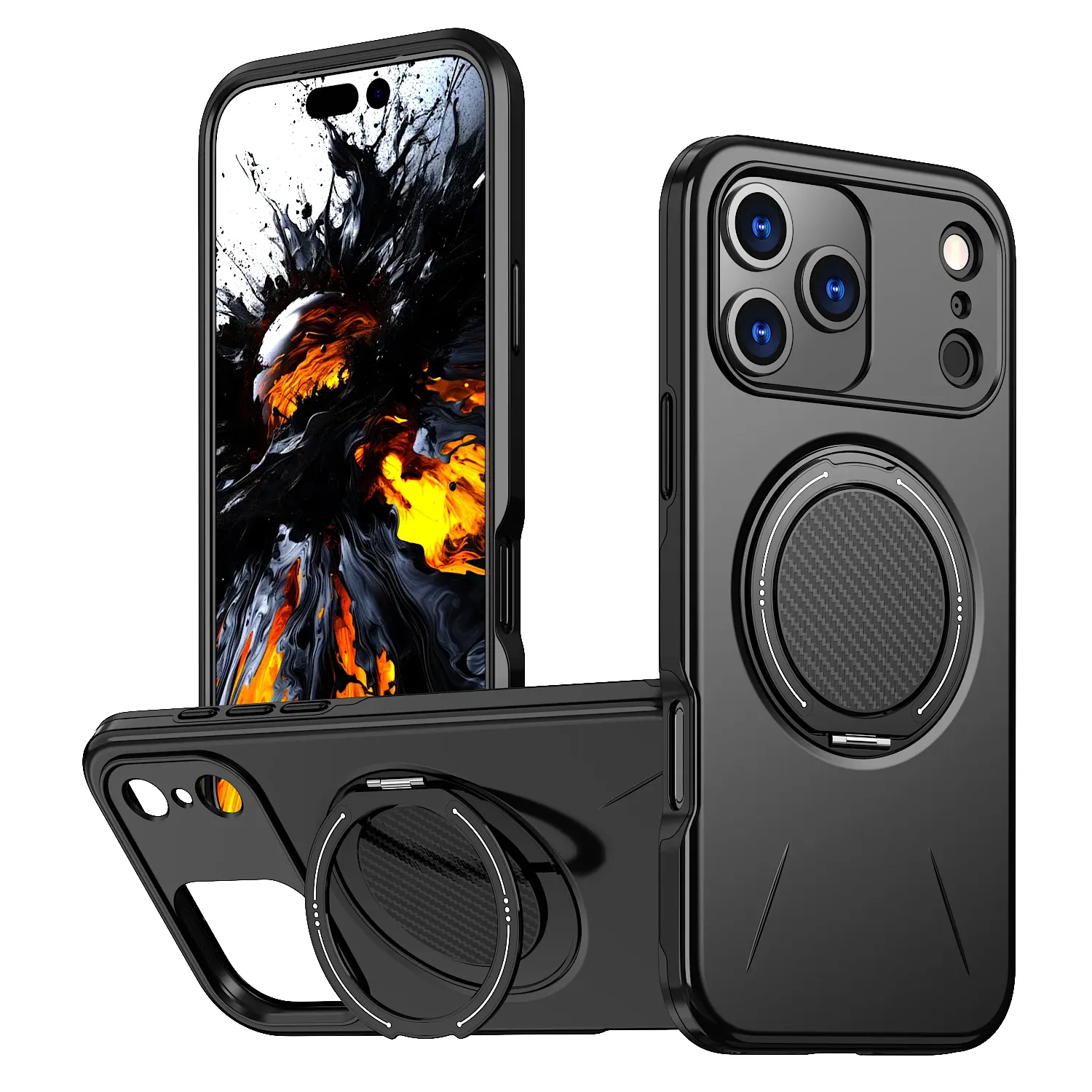 Coque antichoc 360° avec support magnétique pour iPhone 11 à 17, 17 Air et 17 Pro Max, compatible MagSafe