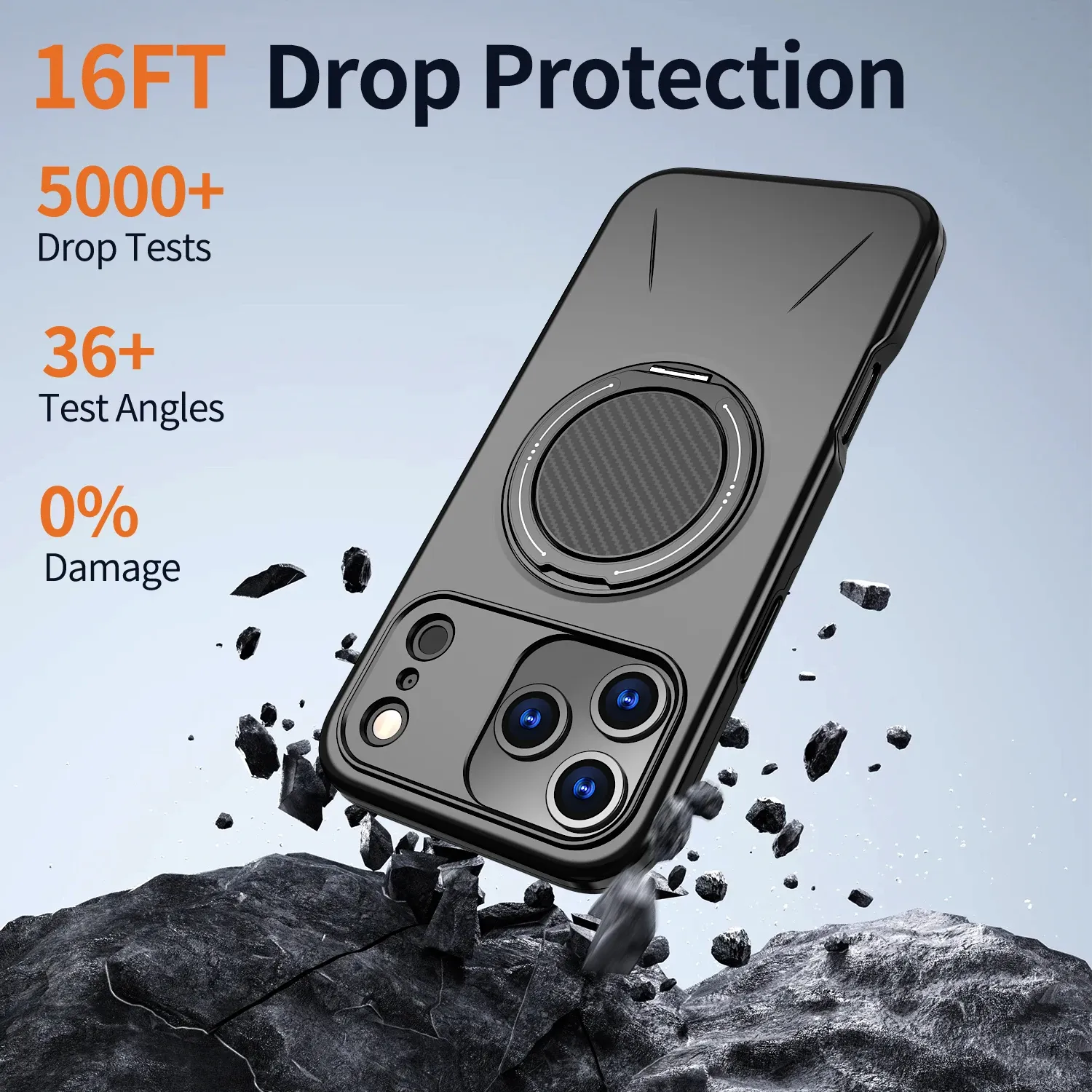 Coque antichoc 360° avec support magnétique pour iPhone 11 à 17, 17 Air et 17 Pro Max, compatible MagSafe 3