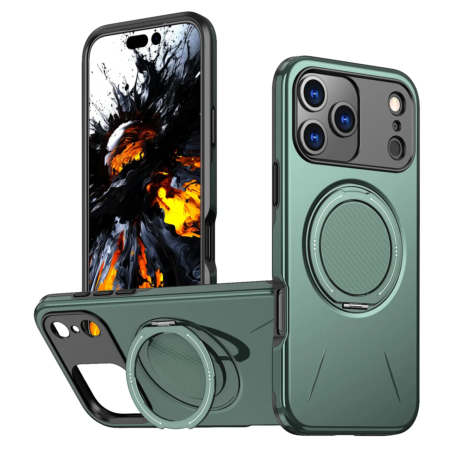 Coque antichoc 360° avec support magnétique pour iPhone 11 à 17, 17 Air et 17 Pro Max, compatible MagSafe 13