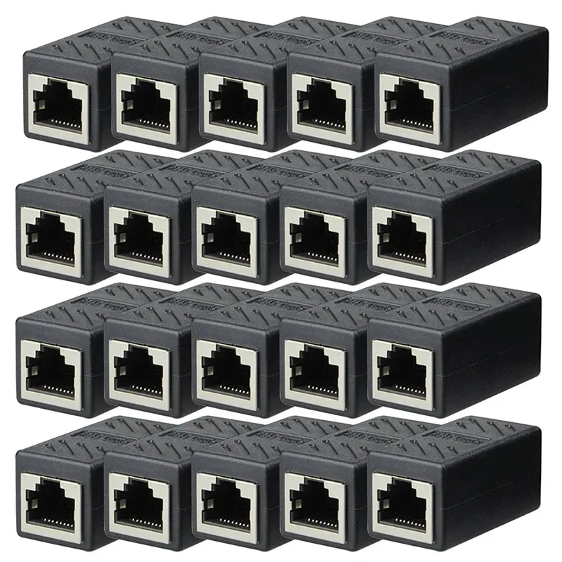 1, 5, 10 ou 20 coupleurs RJ45 pour câble Ethernet, connecteur LAN femelle à femelle, adaptateur d'extension compatible Cat5e, Cat6 et Cat7 3