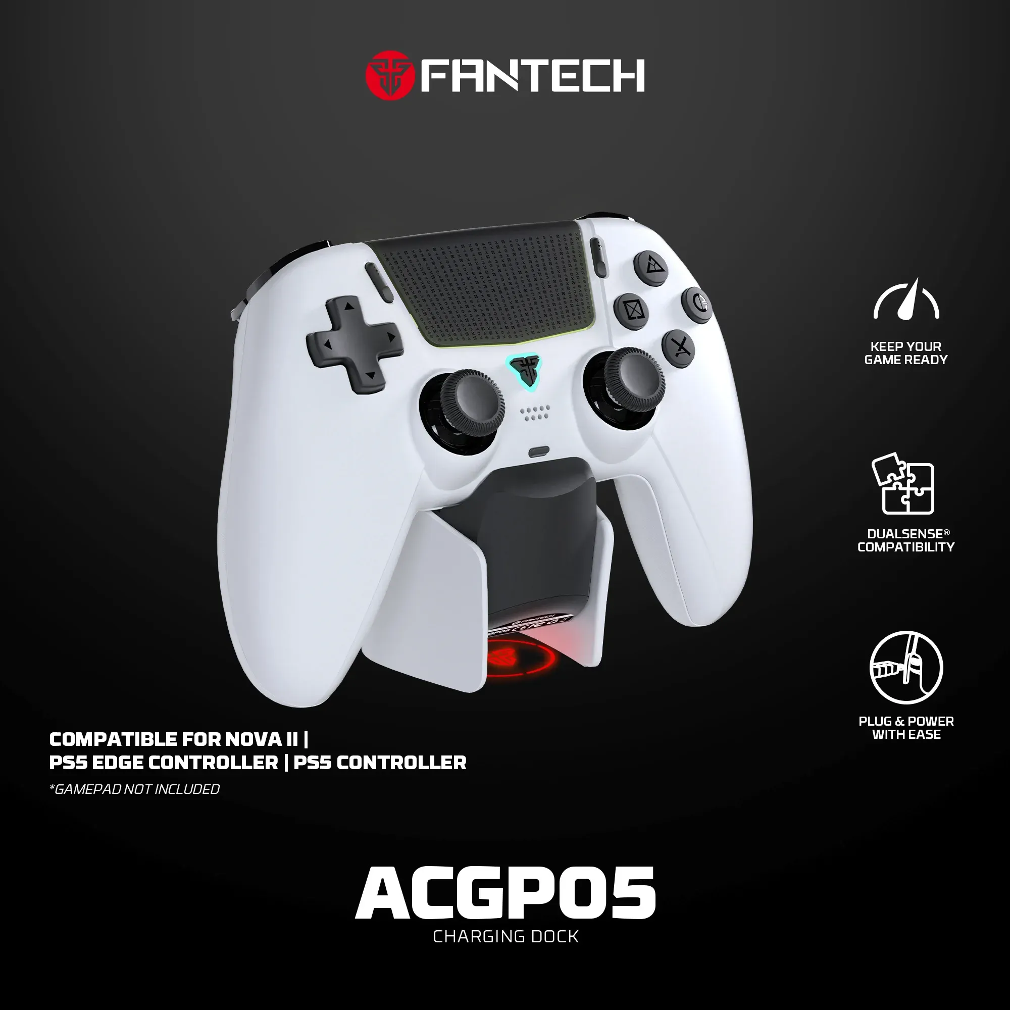 Manette sans fil FANTECH NOVA II WGP16 à joysticks et gâchettes à effet Hall, haut-parleur intégré, compatible PS4 et NS2 10