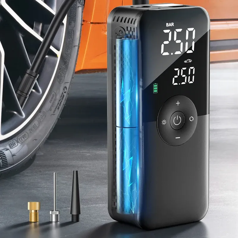 CARSUN Pompe à Air Rechargeable, Compresseur Portable Numérique Sans Fil pour Voiture, Vélo et Moto - Image 1