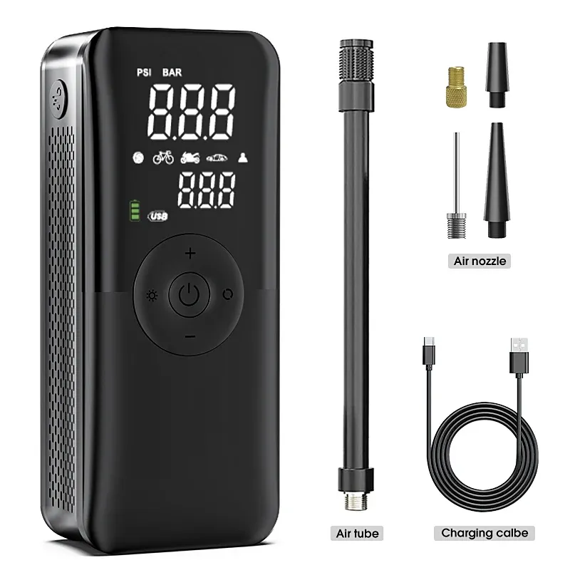 CARSUN Pompe à Air Rechargeable, Compresseur Portable Numérique Sans Fil pour Voiture, Vélo et Moto 7