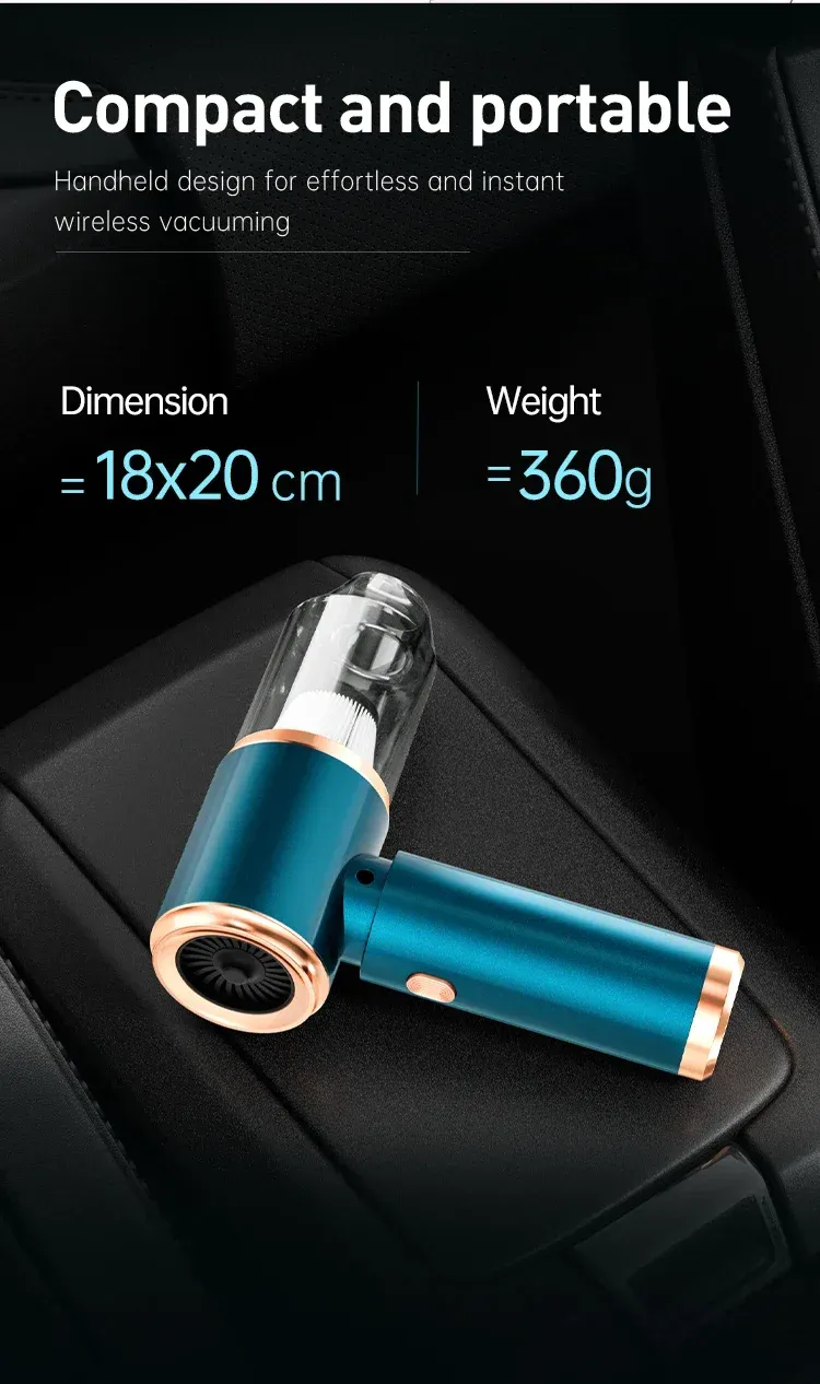 Aspirateur de voiture portable, prise en main