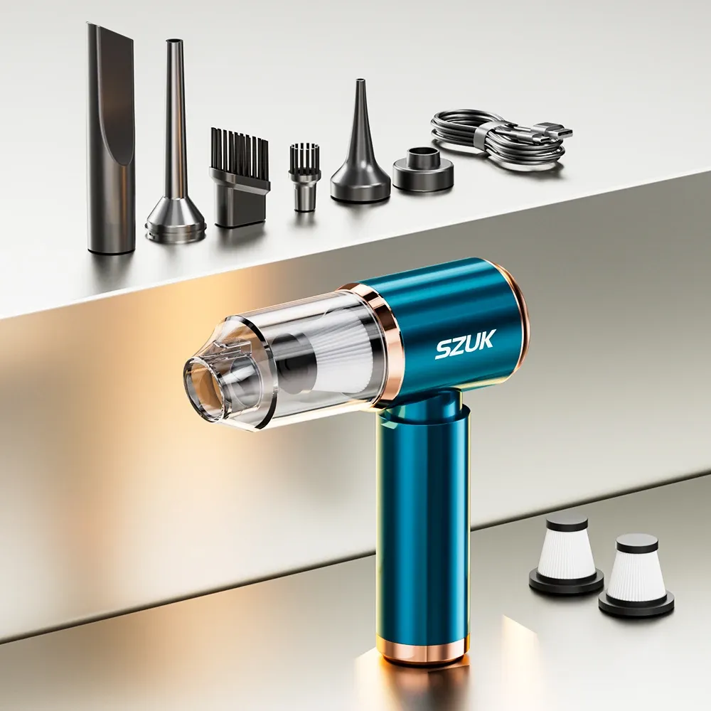 SZUK Aspirateur de voiture portable 165000 Pa sans fil, puissant, à forte aspiration, mini aspirateur à main 10