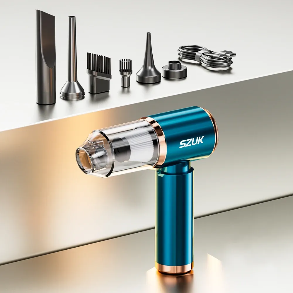 SZUK Aspirateur de voiture portable 165000 Pa sans fil, puissant, à forte aspiration, mini aspirateur à main 12