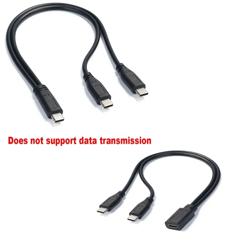 Répartiteur USB-C 1 vers 2, câble d'extension pour PC, téléphone et tablette, adaptateur de charge 15 W / 3 A
