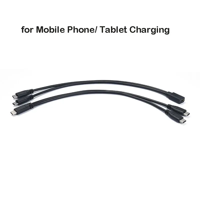 Répartiteur USB-C 1 vers 2, câble d'extension pour PC, téléphone et tablette, adaptateur de charge 15 W / 3 A 5