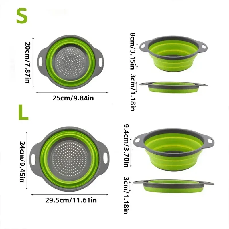 Panier égouttoir pliable en silicone pour fruits et légumes 6