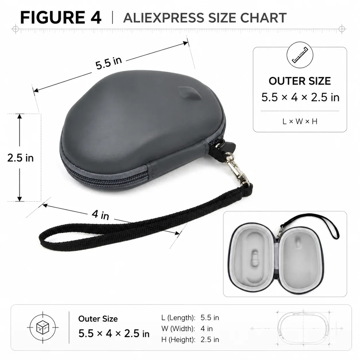 Étui rigide en EVA pour souris sans fil Logitech MX Master 3S, 3 et 2S, étui de rangement portable pour voyage avec dragonne (étui seul) 2
