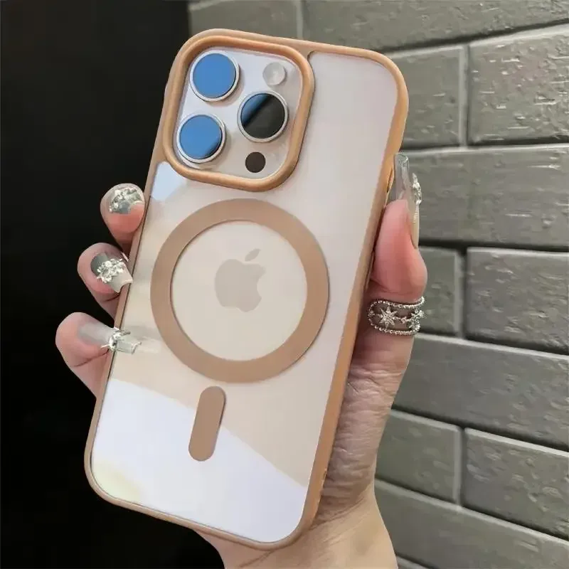 Coque magnétique transparente pour iPhone compatible avec la recharge sans fil 2