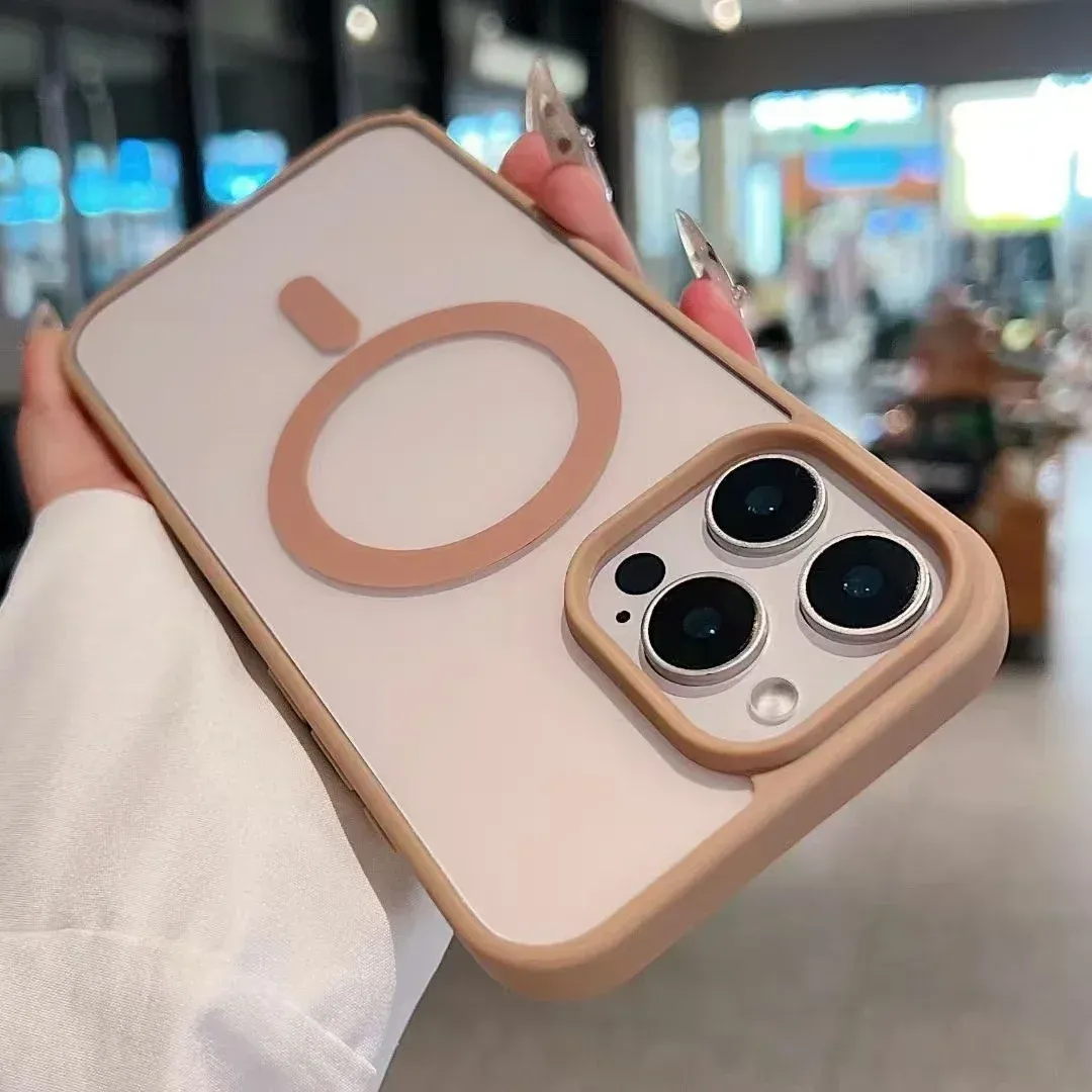 Coque magnétique transparente pour iPhone compatible avec la recharge sans fil 13