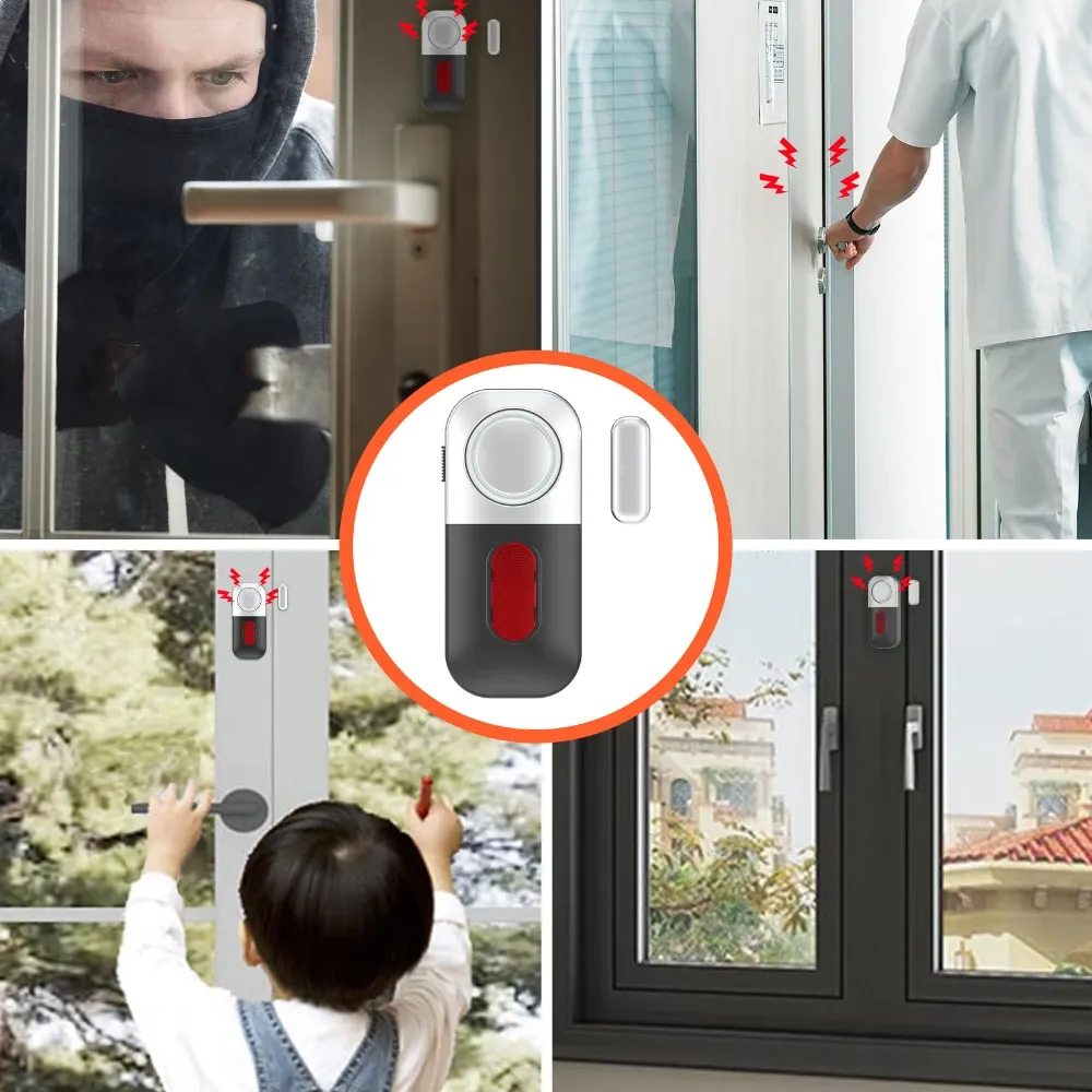 Alarme antivol sans fil pour portes et fenêtres à capteur magnétique anti-intrusion 4