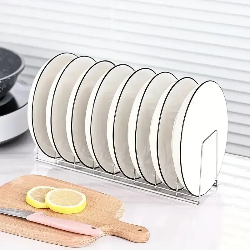 Organisateur de cuisine en acier inoxydable : porte-vaisselle, couvercles et couverts 4