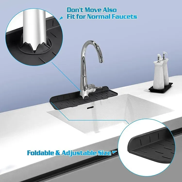 Tapis de robinet en silicone, mise en situation