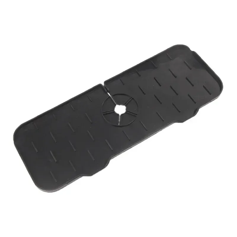 Tapis d'égouttage en silicone pour évier de cuisine, anti-éclaboussures, bouchon de vidange, protection de plan de travail pour salle de bains, égouttoir à séchage rapide 7